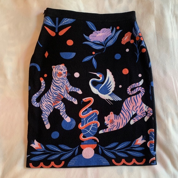 Asian Jungle Print Knit Skirt - Picture 2 of 11